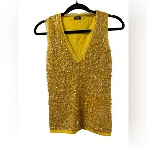 JCrew Yellow Sequin Sleeveless Top